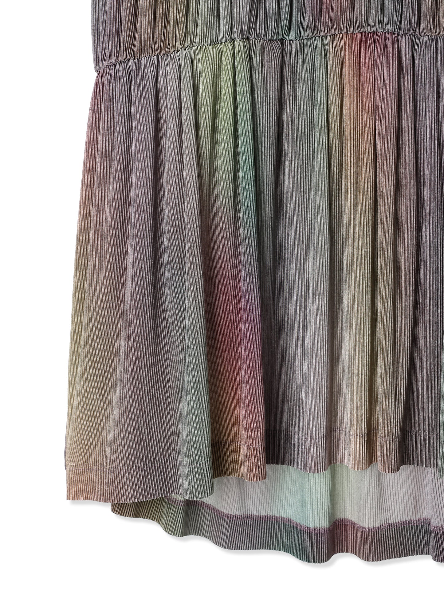 SILKY PLEATS PRINTED SKIRT