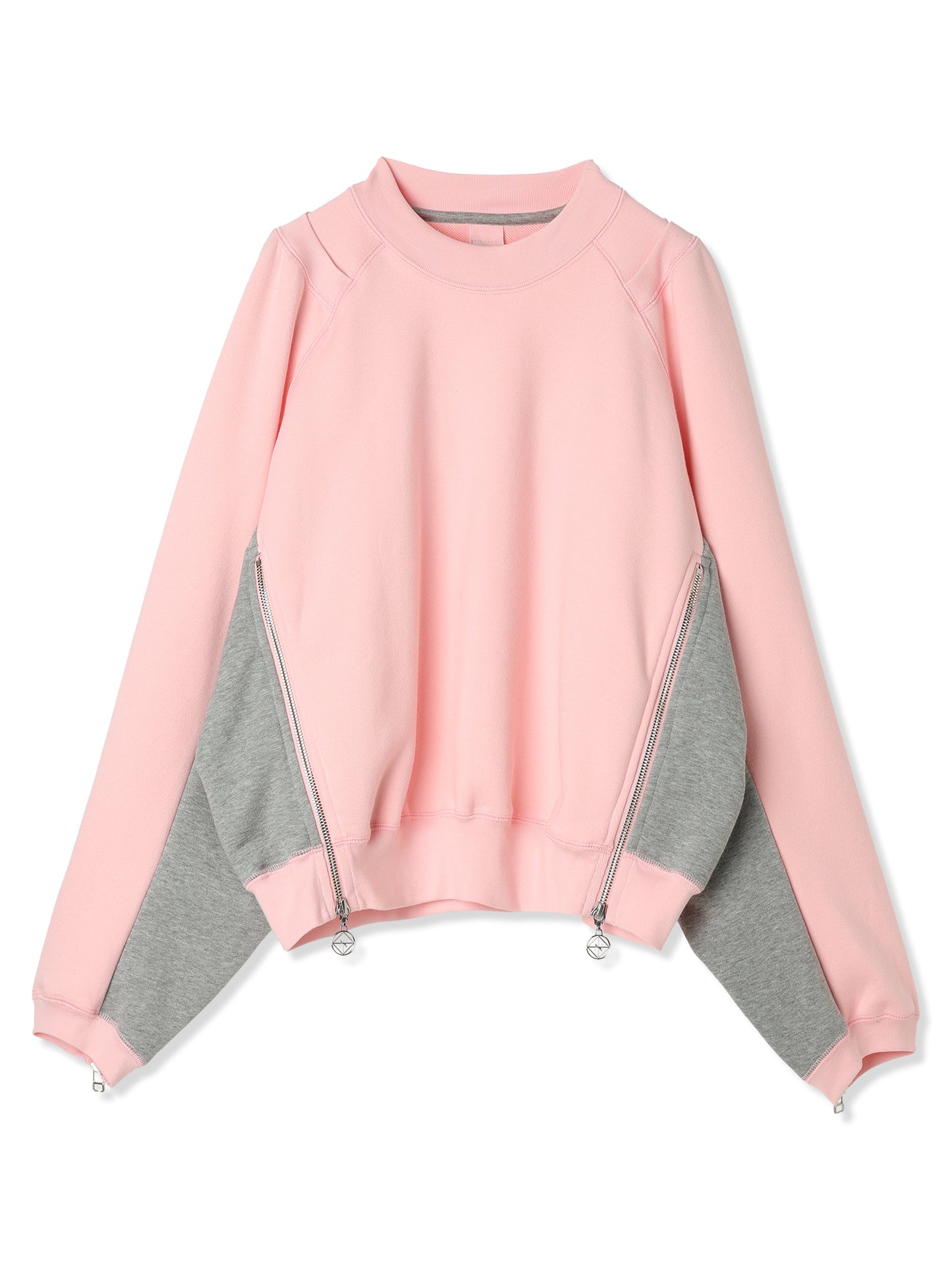 ROYAL TERRY 3D SIDE ZIP CREWNECK SWEATSHIRT (22 PINK)