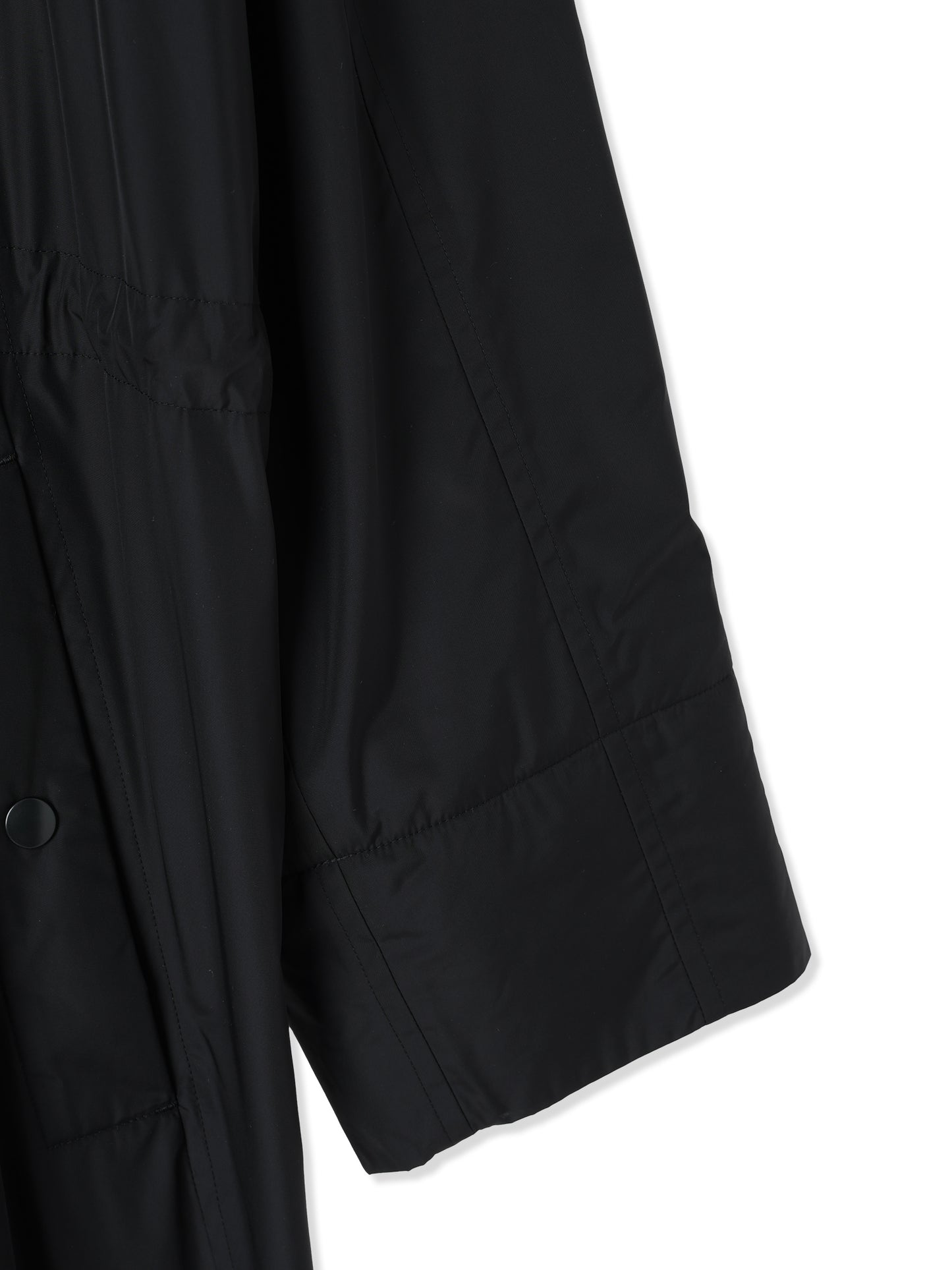 GLASSY NYLON HOODED LONG COAT