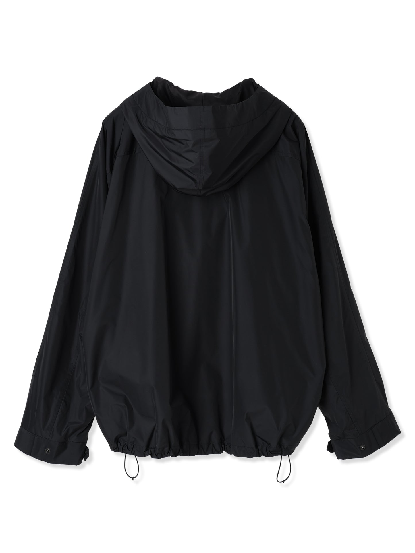 GLASSY NYLON DIAGONAL ZIP HOODED JACKET