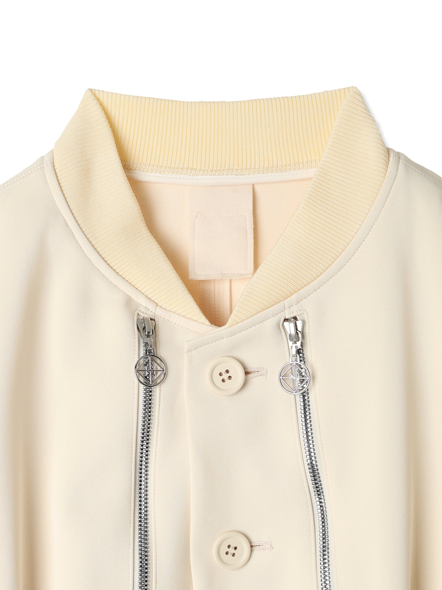 SILKY DOUBLE KNIT 3D BOMBER JACKET