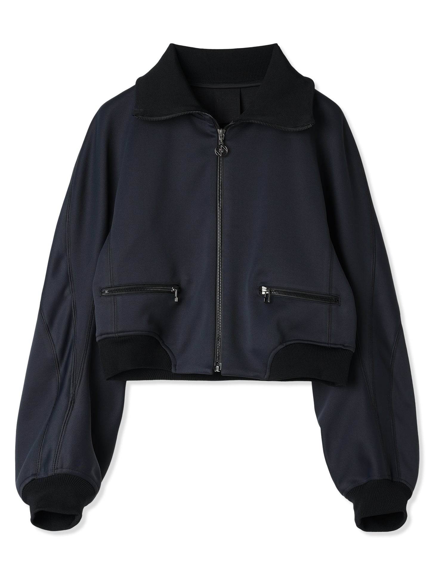 SILKY DOUBLE KNIT SHORT TRUCK JACKET (15 BLACK)