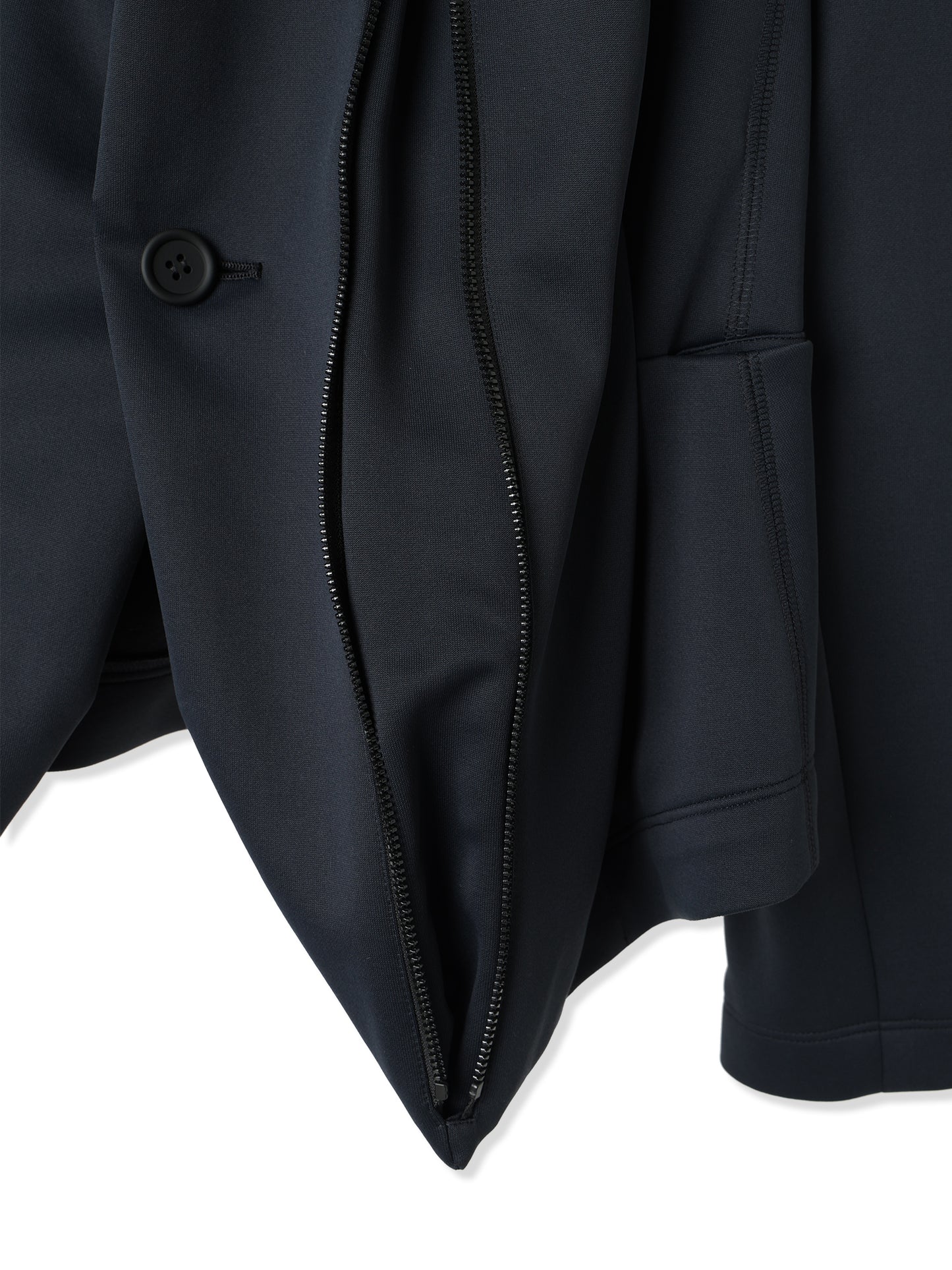 SILKY DOUBLE KNIT 3D ZIP UP JACKET