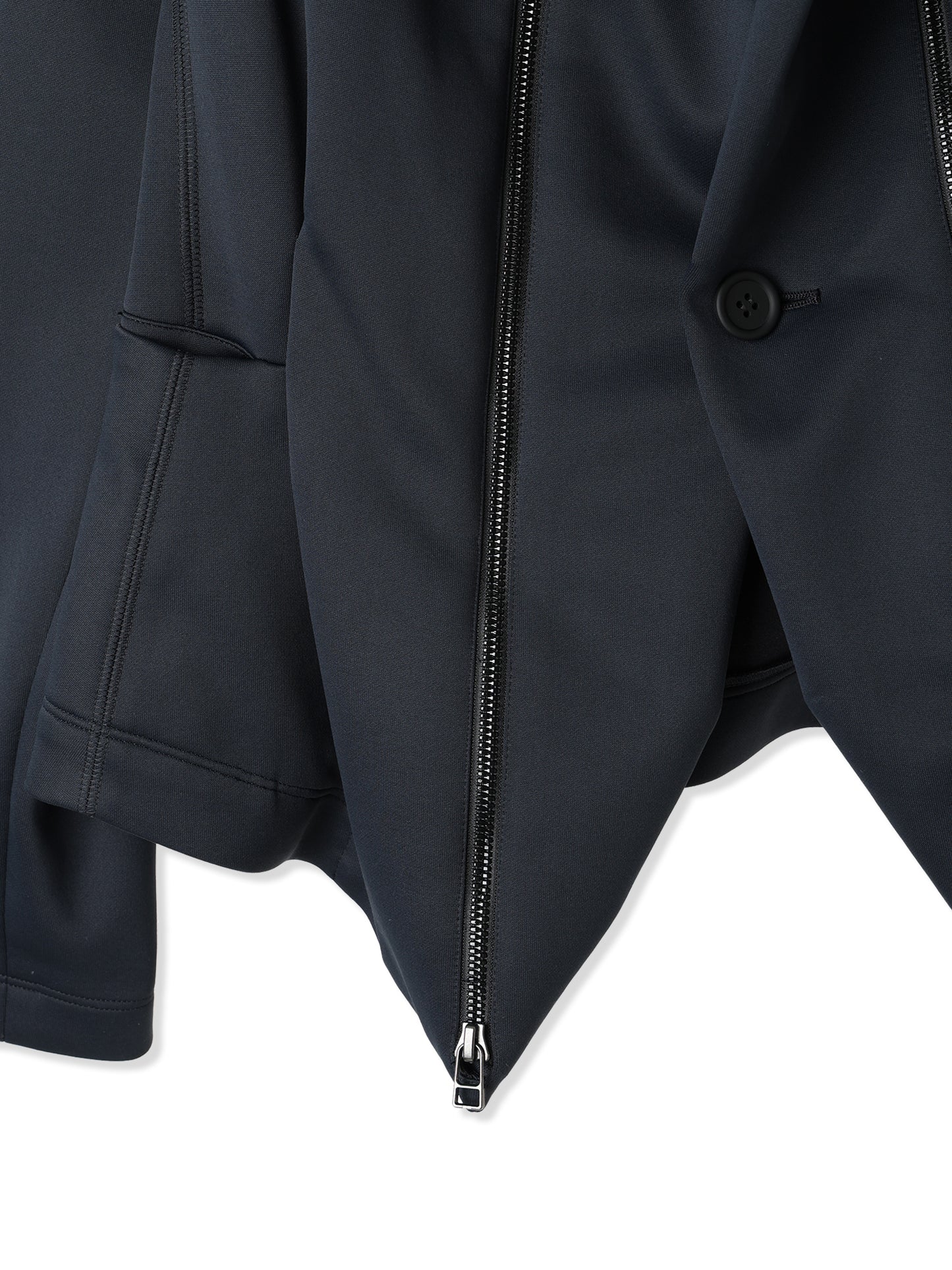SILKY DOUBLE KNIT 3D ZIP UP JACKET