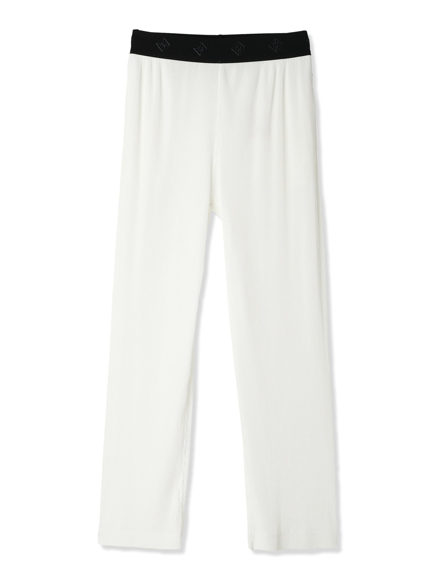 SILKY PLEATS STRAIGHT-LEG PANTS (01 WHITE)