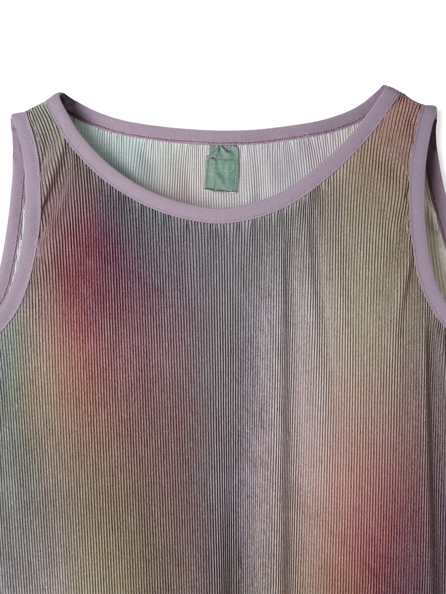 SILKY PLEATS PRINTED SLEEVELESS DRESS