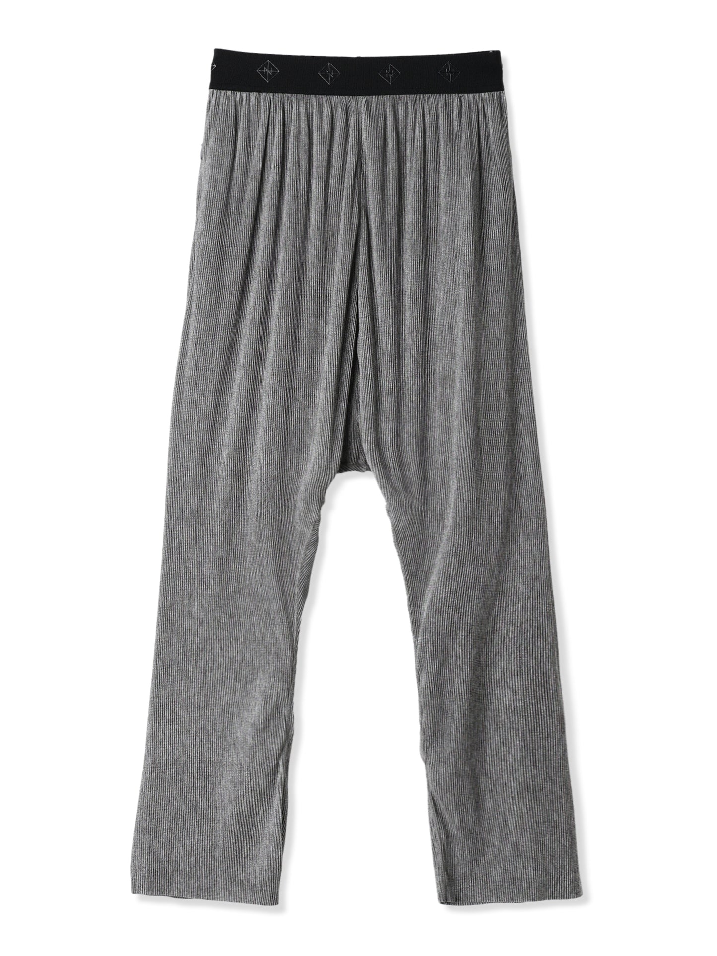 SILKY PLEATS PRINTED SARROUEL PANTS (13 GRAY)