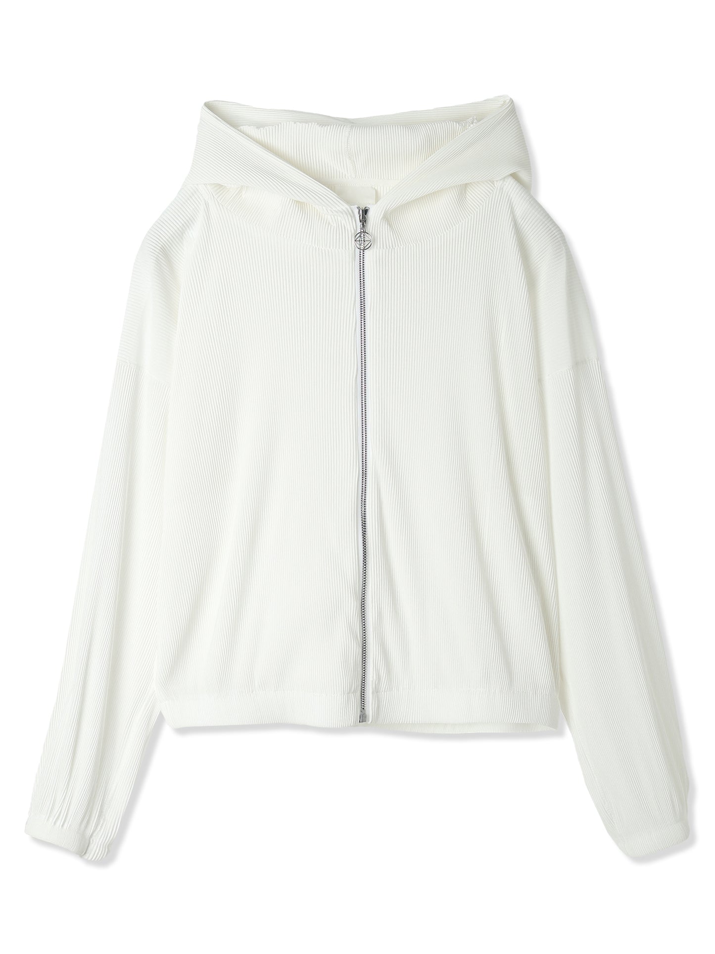 SILKY PLEATS HOODIE (01 WHITE)