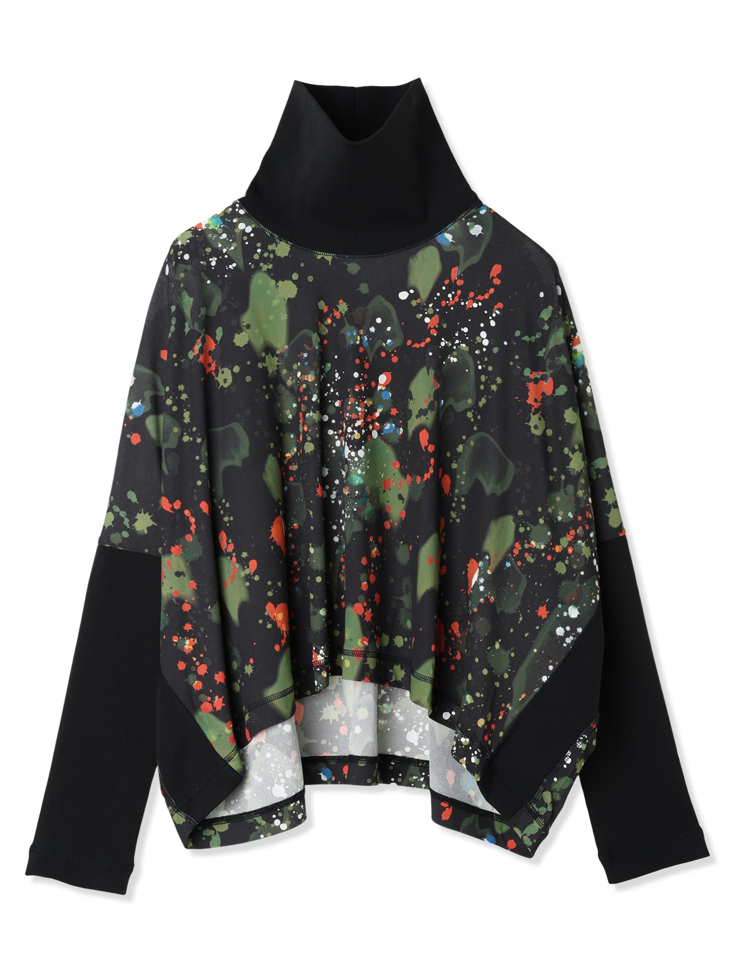 PAPER JERSEY PRINTED SQUARE CUT TOP (15 BLACK)