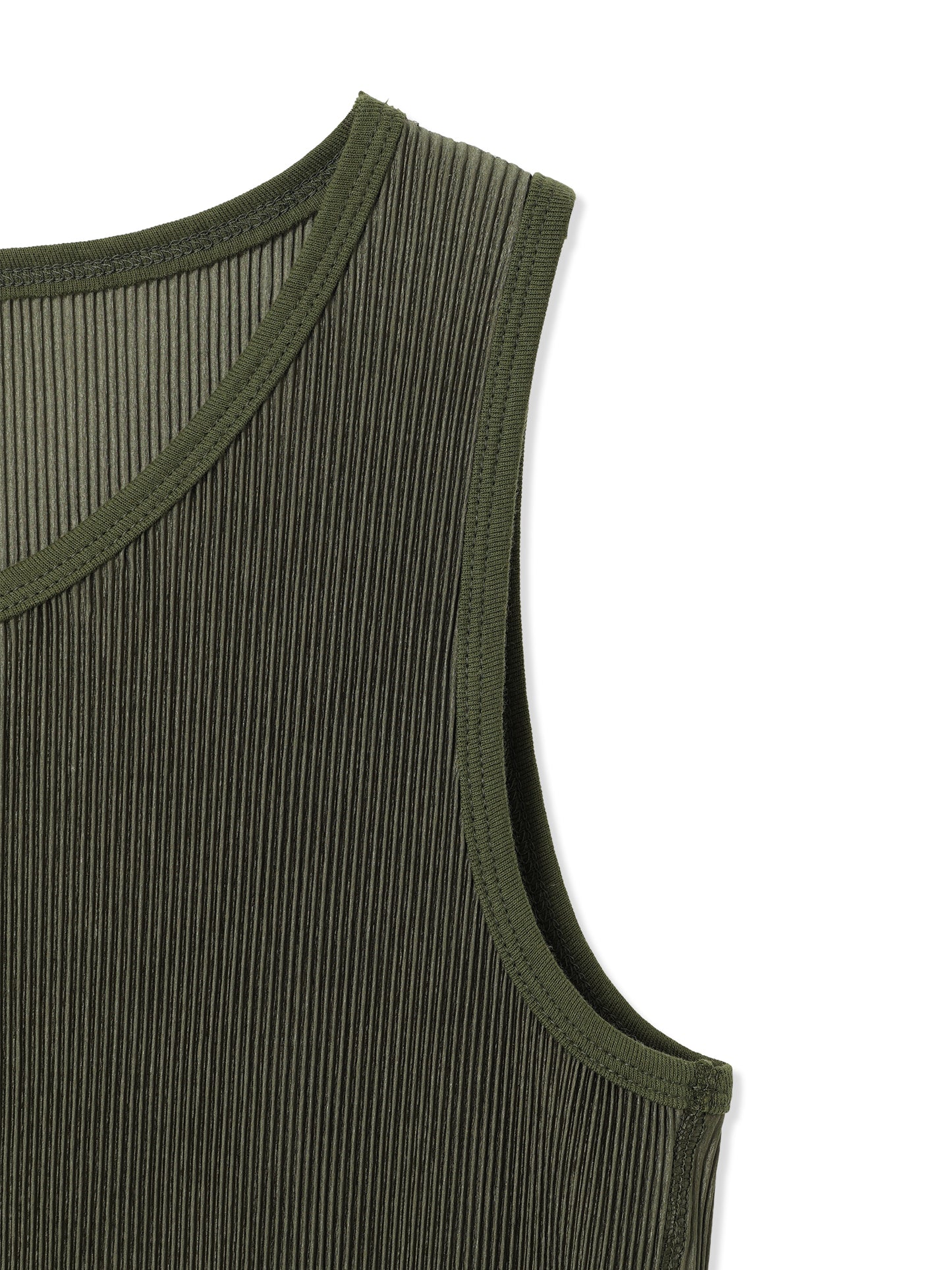 SILKY PLEATS SLEEVELESS DRESS