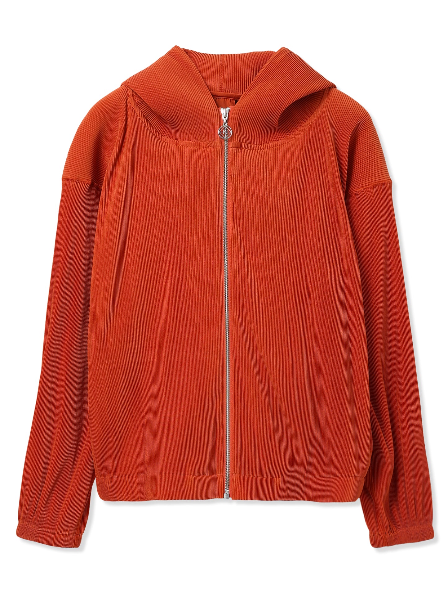 SILKY PLEATS HOODIE (33 ORANGE)