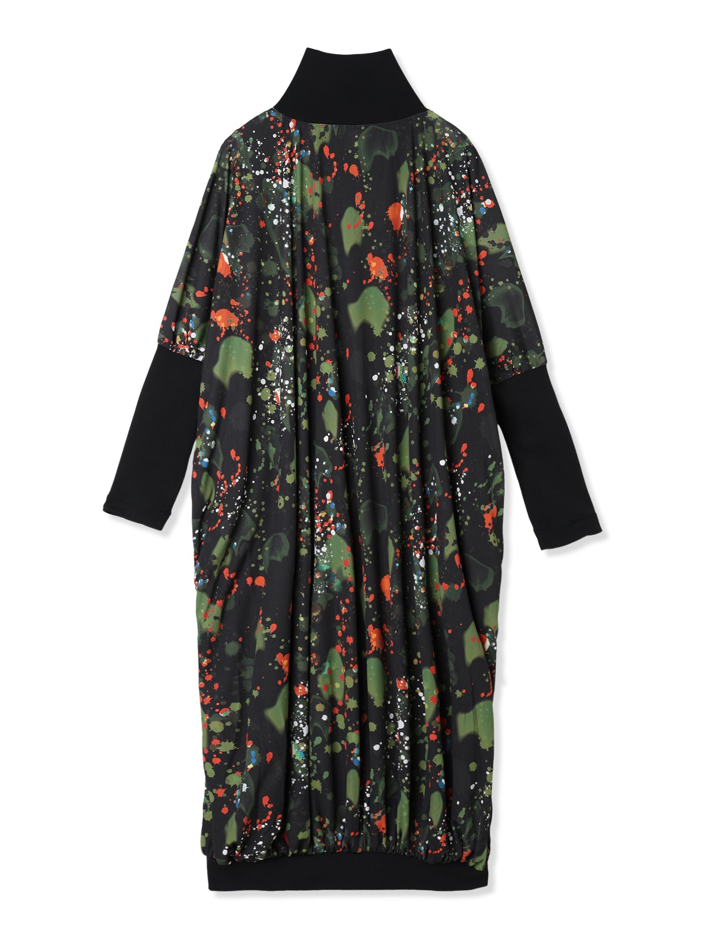 PAPER JERSEY PRINTED COCOON DRESS