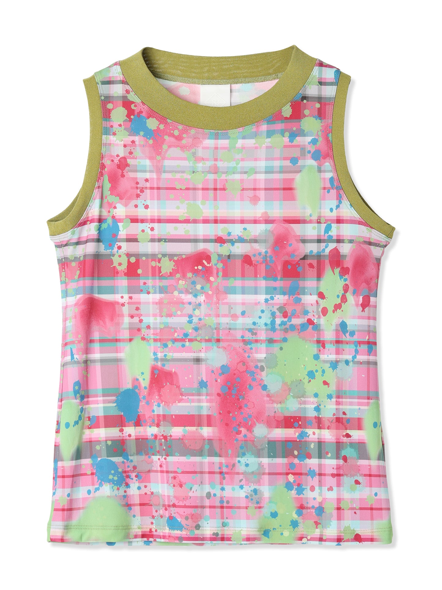 PAPER JERSEY PRINTED TANK TOP (23 DARK PINK)