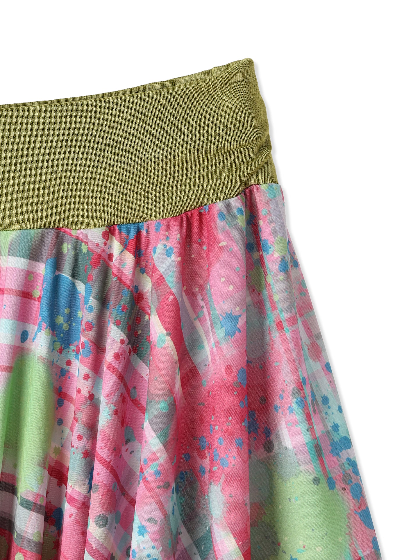 PAPER JERSEY PRINTED SQUARE CUT SKIRT