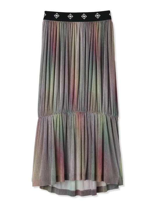 SILKY PLEATS PRINTED SKIRT (12 GRADATION)
