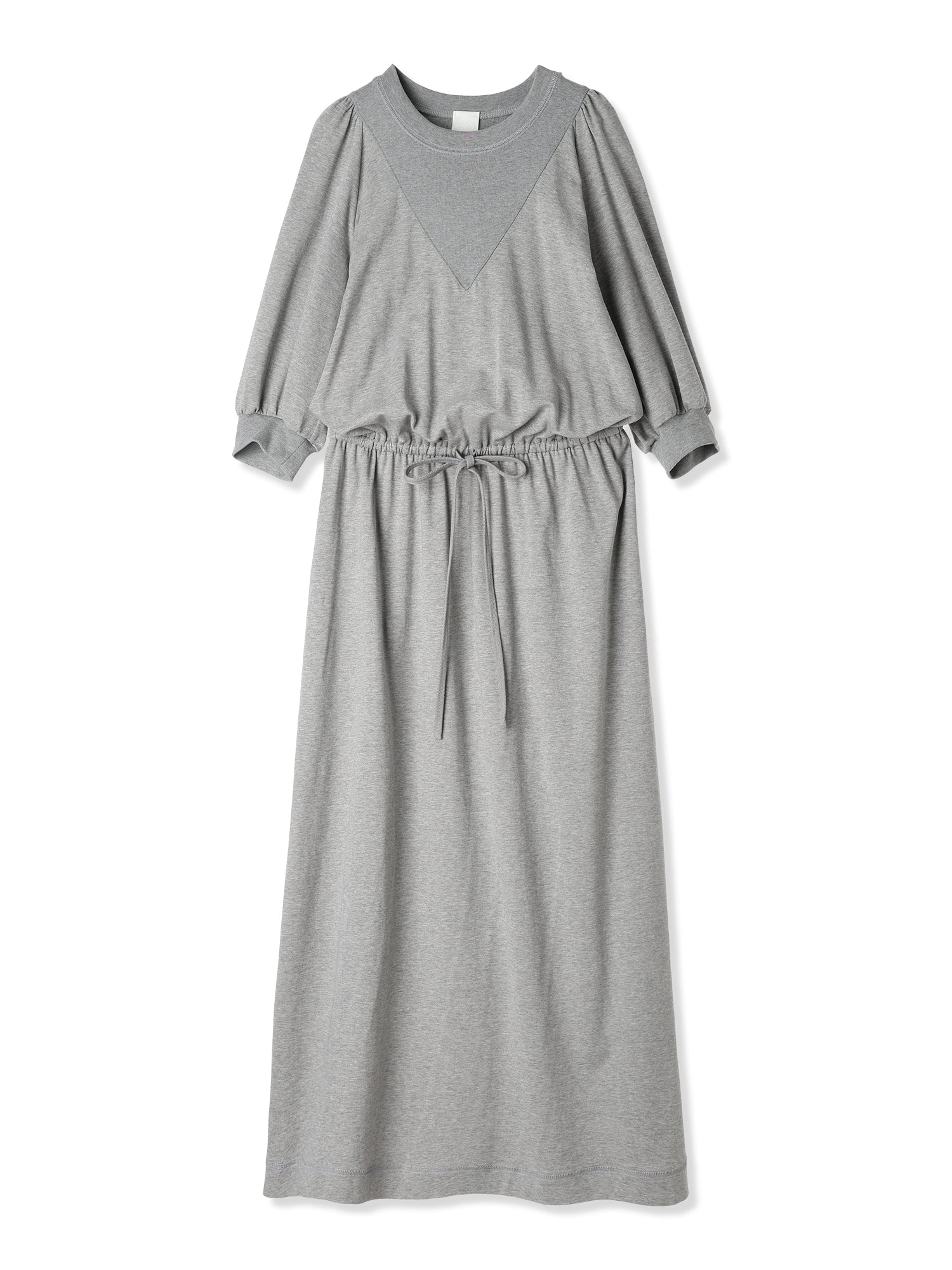 ROYAL SMOOTH V-SHAPE COLOR BLOCK JERSEY DRESS (13 GRAY)