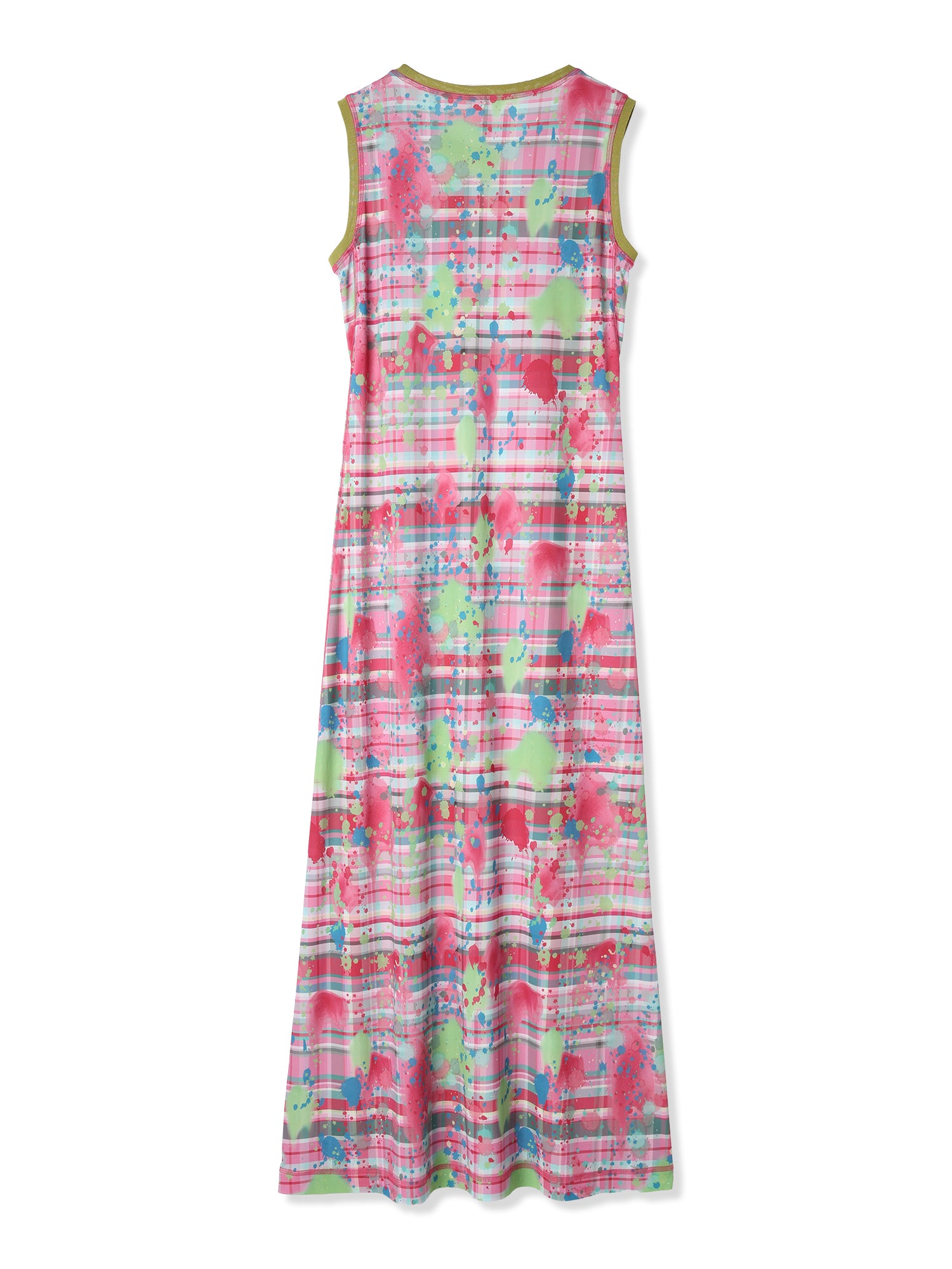 PAPER JERSEY PRINTED SLEEVELESS DRESS