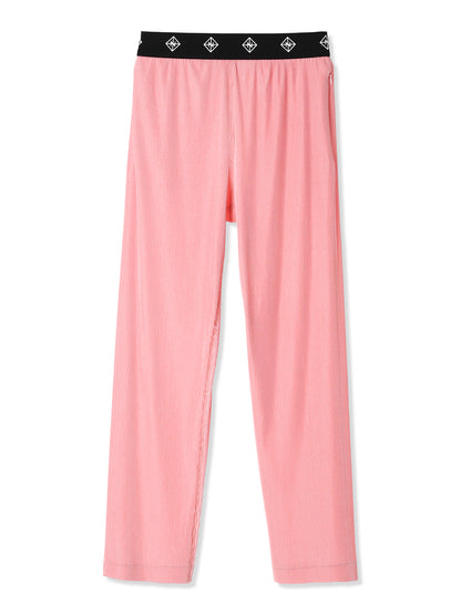 SILKY PLEATS STRAIGHT-LEG PANTS (22 PINK)