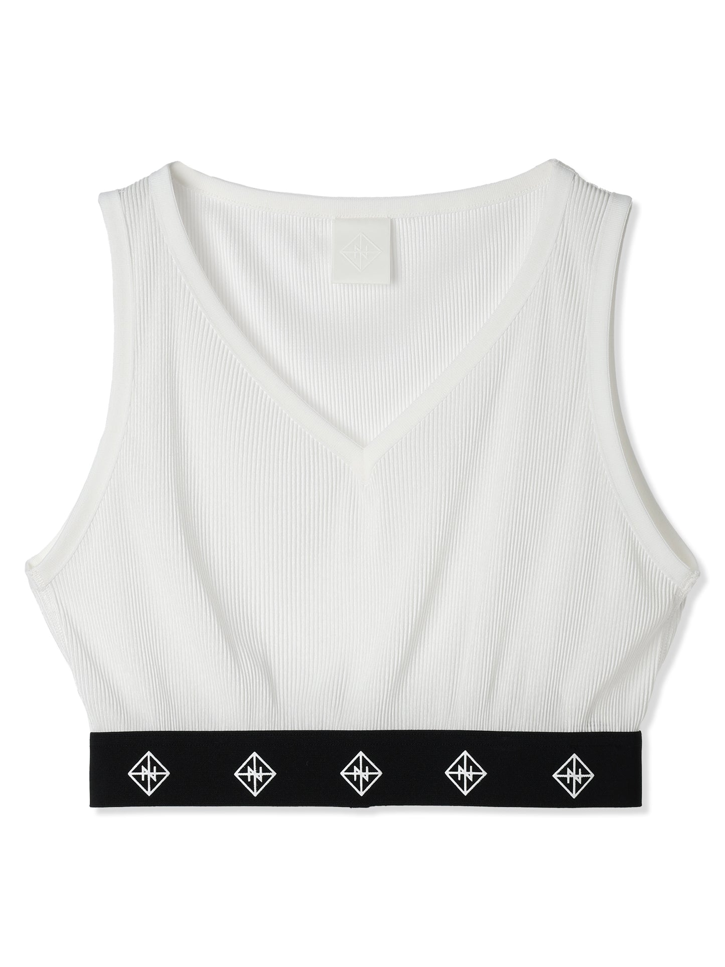 SILKY PLEATS CROPPED TANK TOP (01 WHITE)