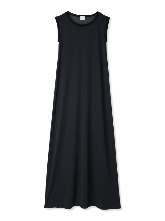 PAPER JERSEY SLEEVELESS DRESS (15 BLACK)