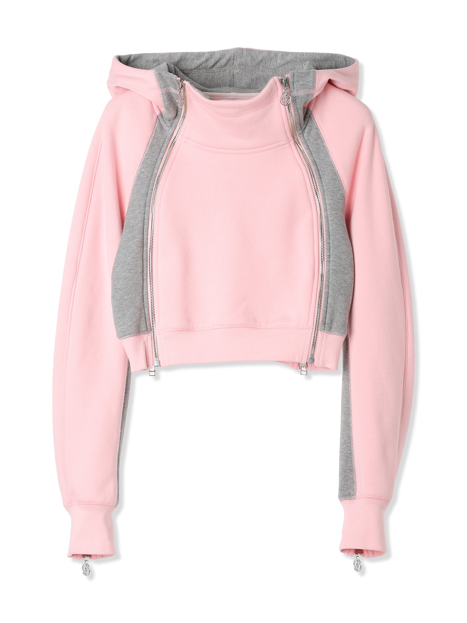 ROYAL TERRY 3D CROPPED HOODIE SWEAT SHIRT (22 PINK)