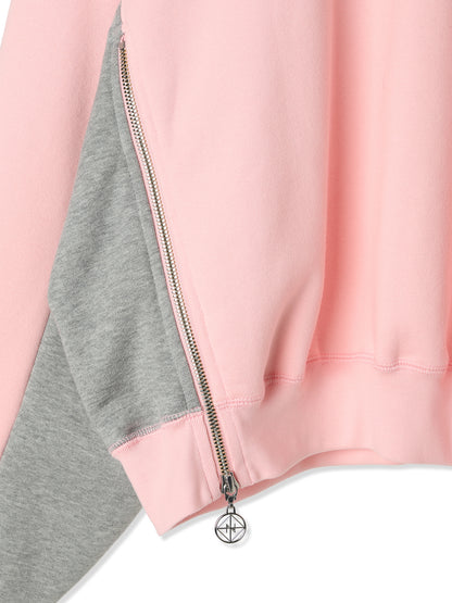 ROYAL TERRY 3D SIDE ZIP CREWNECK SWEATSHIRT