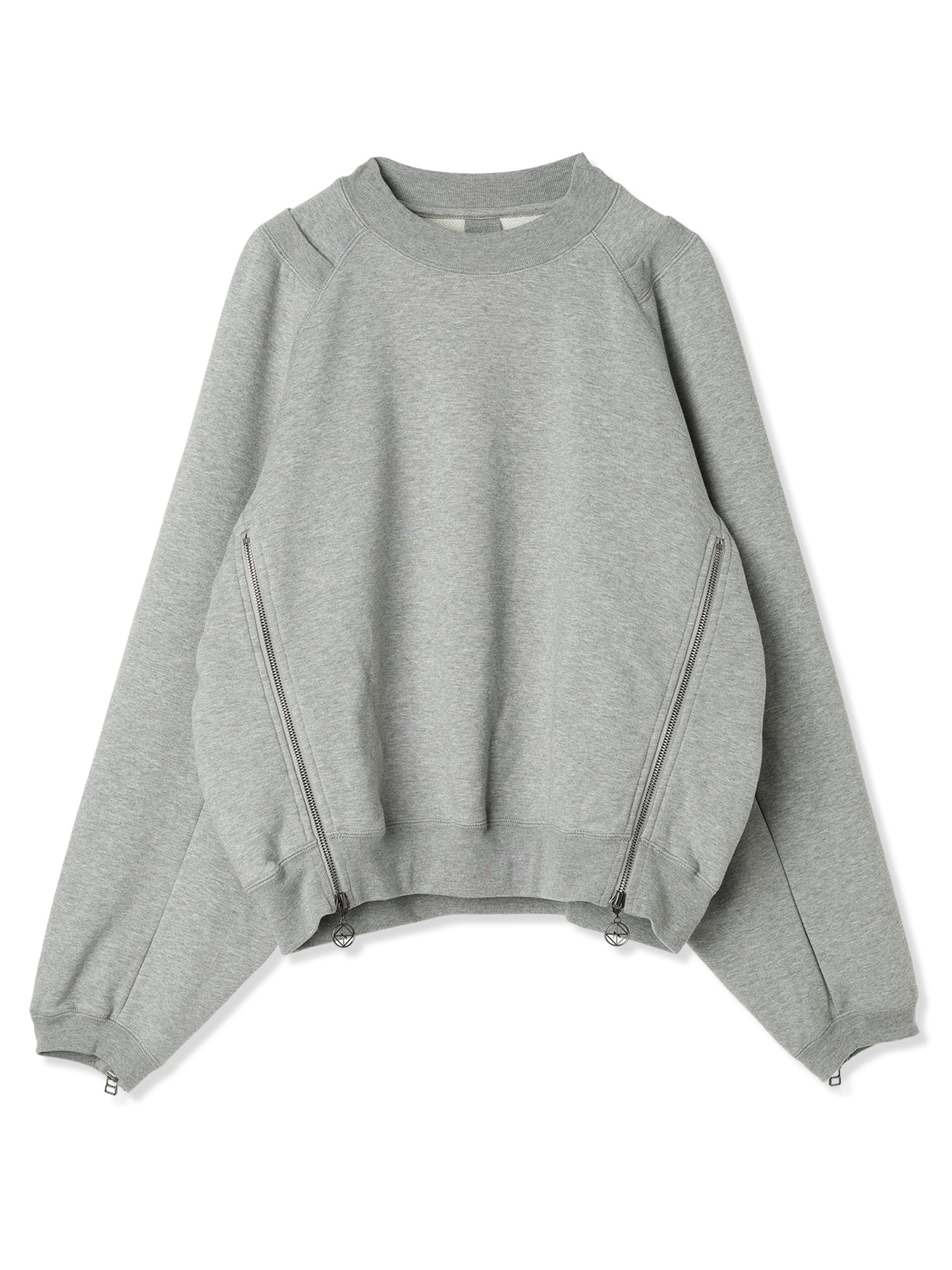 ROYAL TERRY 3D SIDE ZIP CREWNECK SWEATSHIRT (13 GRAY)