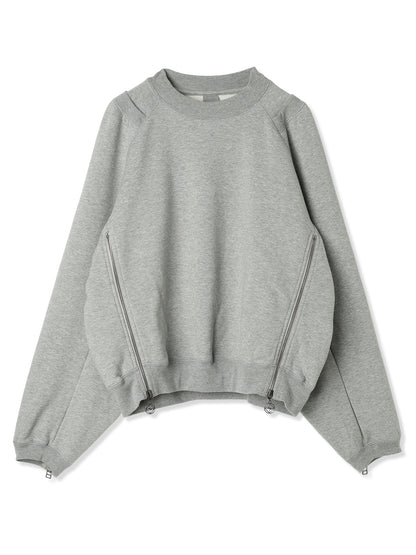 ROYAL TERRY 3D SIDE ZIP CREWNECK SWEATSHIRT (13 GRAY)