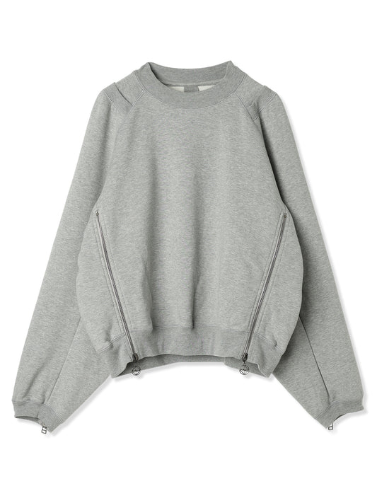 ROYAL TERRY 3D SIDE ZIP CREWNECK SWEATSHIRT (13 GRAY)