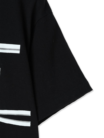 ZIPPER BORDER PRINTED T-SHIRT