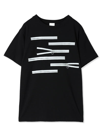 ZIPPER BORDER PRINTED T-SHIRT (13 GRAY)