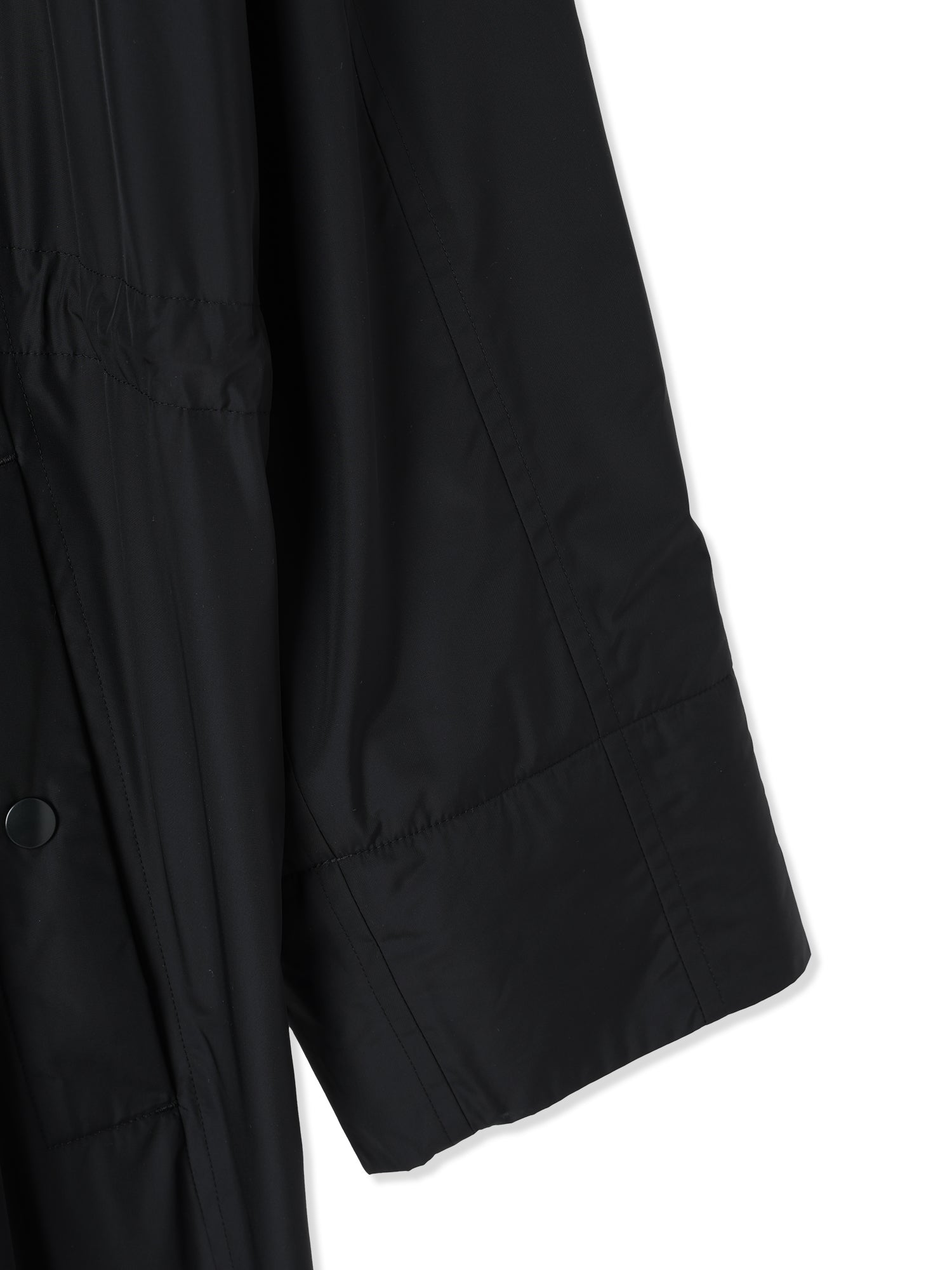 GLASSY NYLON HOODED LONG COAT