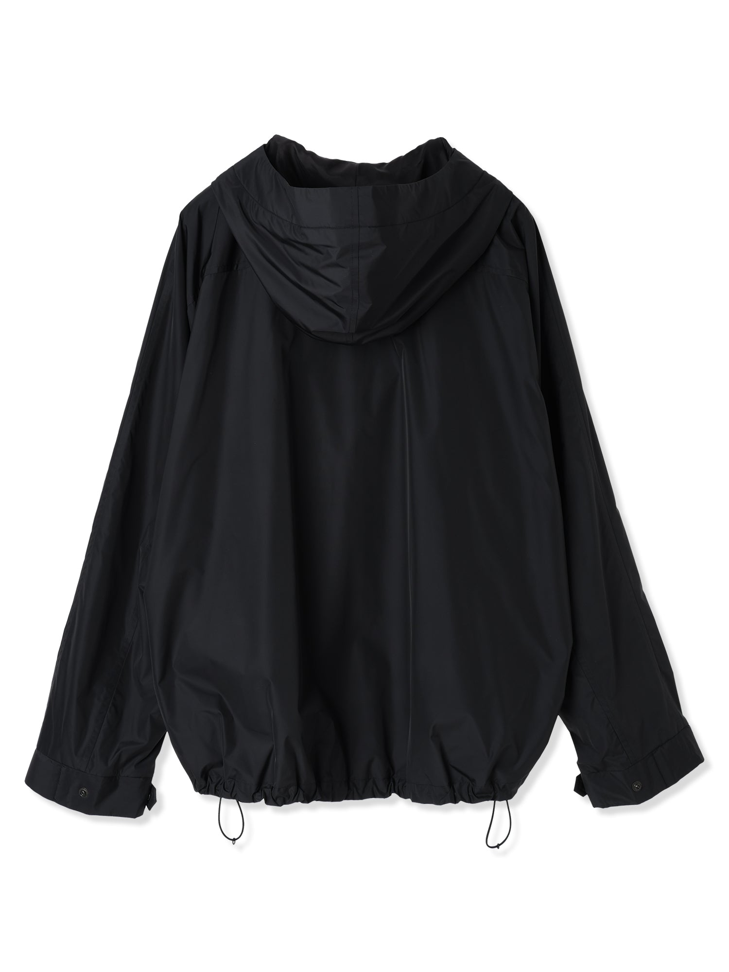 GLASSY NYLON DIAGONAL ZIP HOODED JACKET
