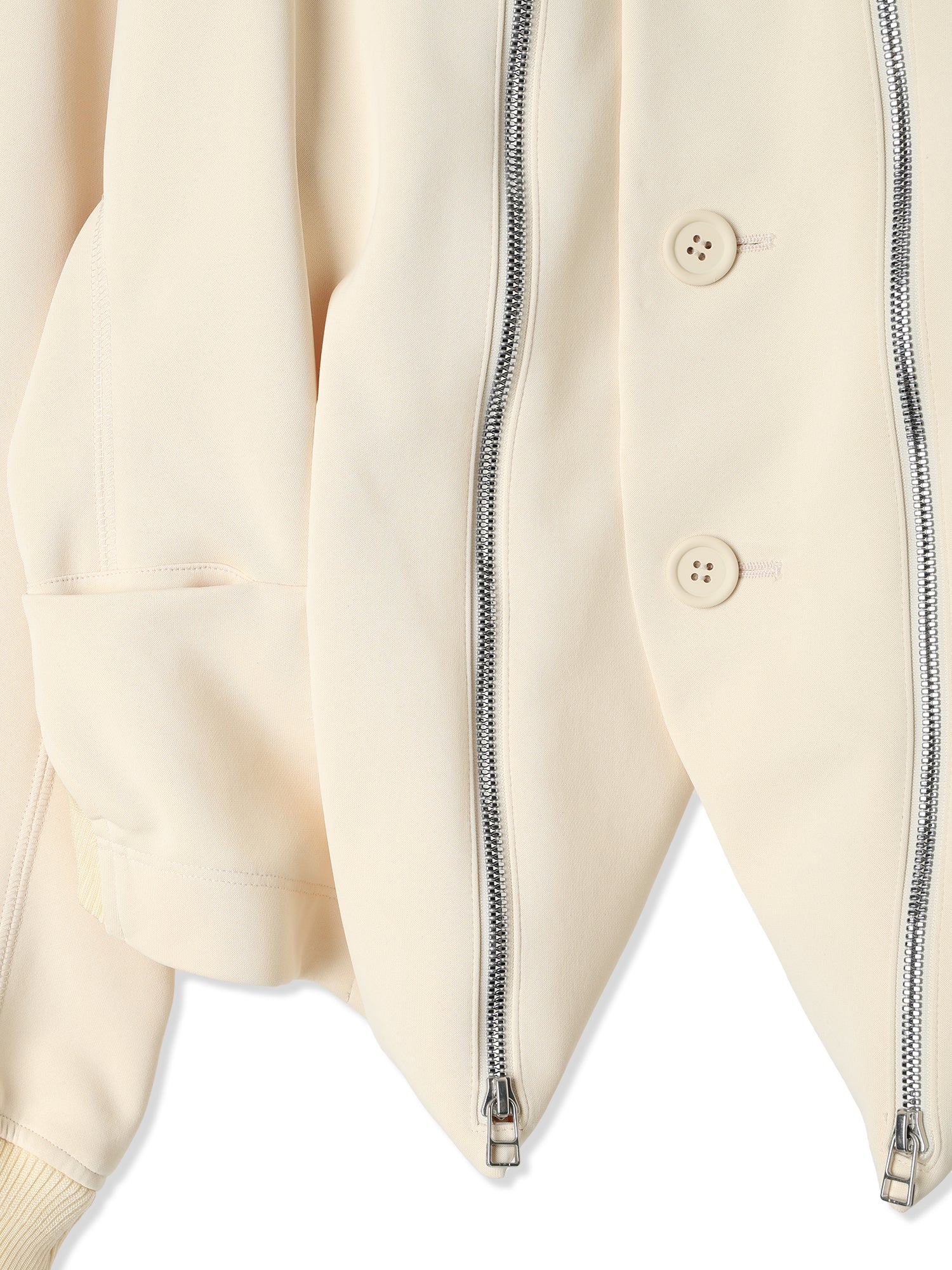 SILKY DOUBLE KNIT 3D BOMBER JACKET
