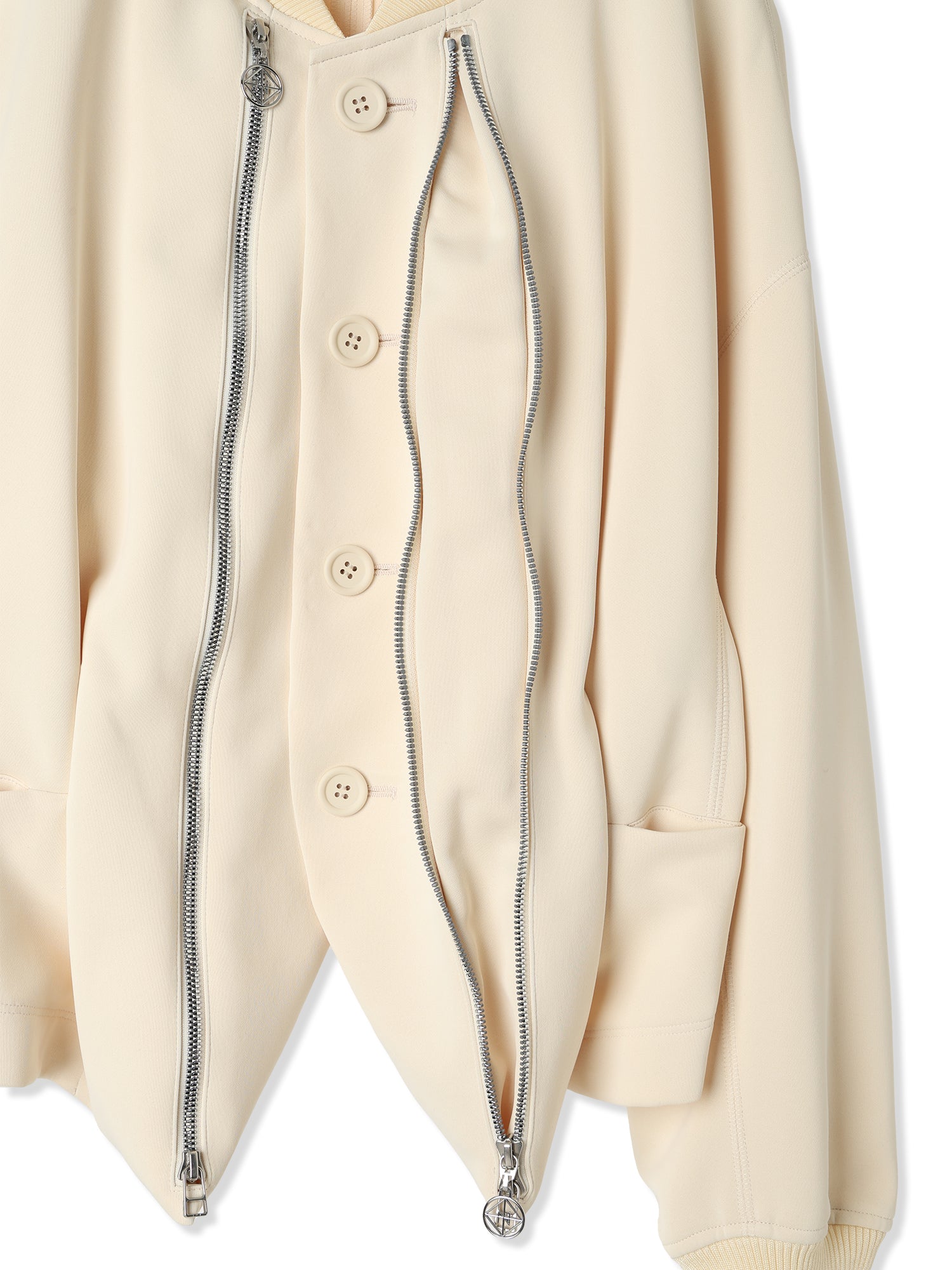 SILKY DOUBLE KNIT 3D BOMBER JACKET