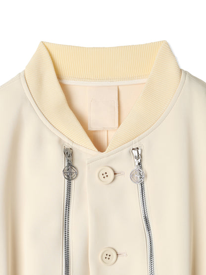 SILKY DOUBLE KNIT 3D BOMBER JACKET