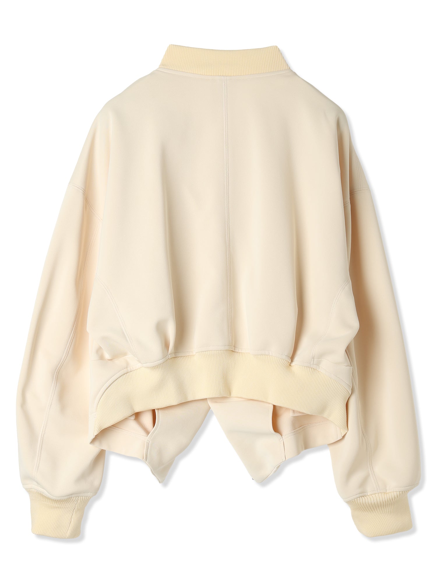 SILKY DOUBLE KNIT 3D BOMBER JACKET