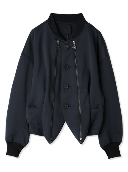 SILKY DOUBLE KNIT 3D BOMBER JACKET (15 BLACK)