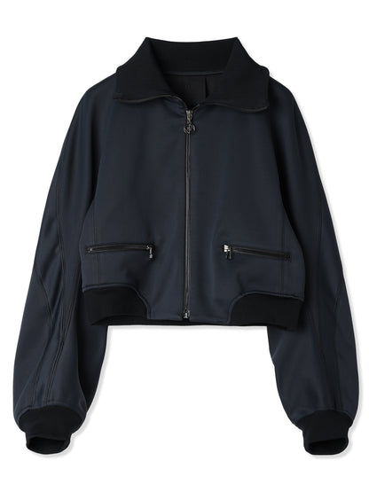 SILKY DOUBLE KNIT SHORT TRUCK JACKET (15 BLACK)