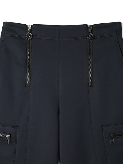 SILKY DOUBLE KNIT SEMI WIDE-LEG SAILOR STYLE PANTS