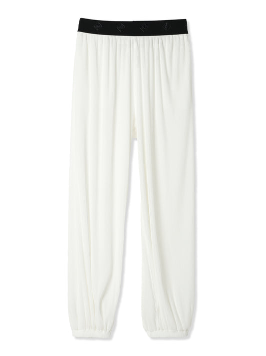 SILKY PLEATS JOGGERS (01 WHITE)