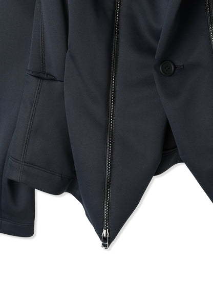 SILKY DOUBLE KNIT 3D ZIP UP JACKET