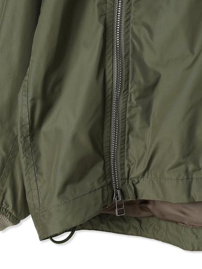 GLASSY NYLON FULL ZIP HOODED JACKET