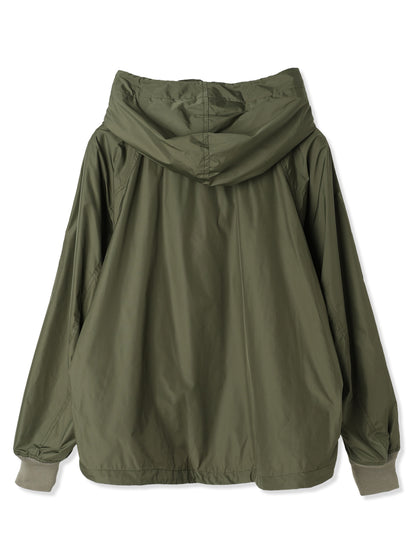 GLASSY NYLON FULL ZIP HOODED JACKET