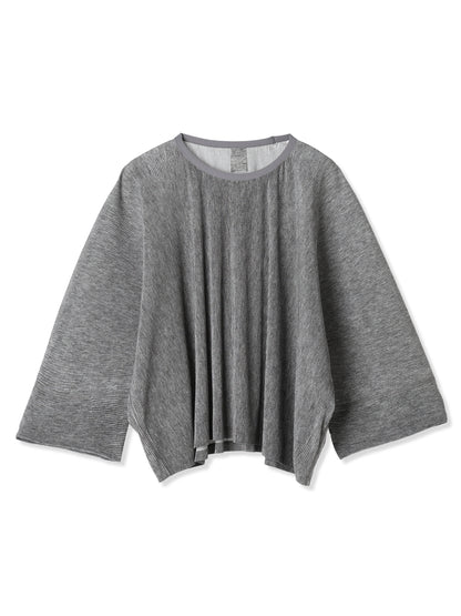 SILKY PLEATS PRINTED OVERSIZED TSHIRT (13 GRAY)