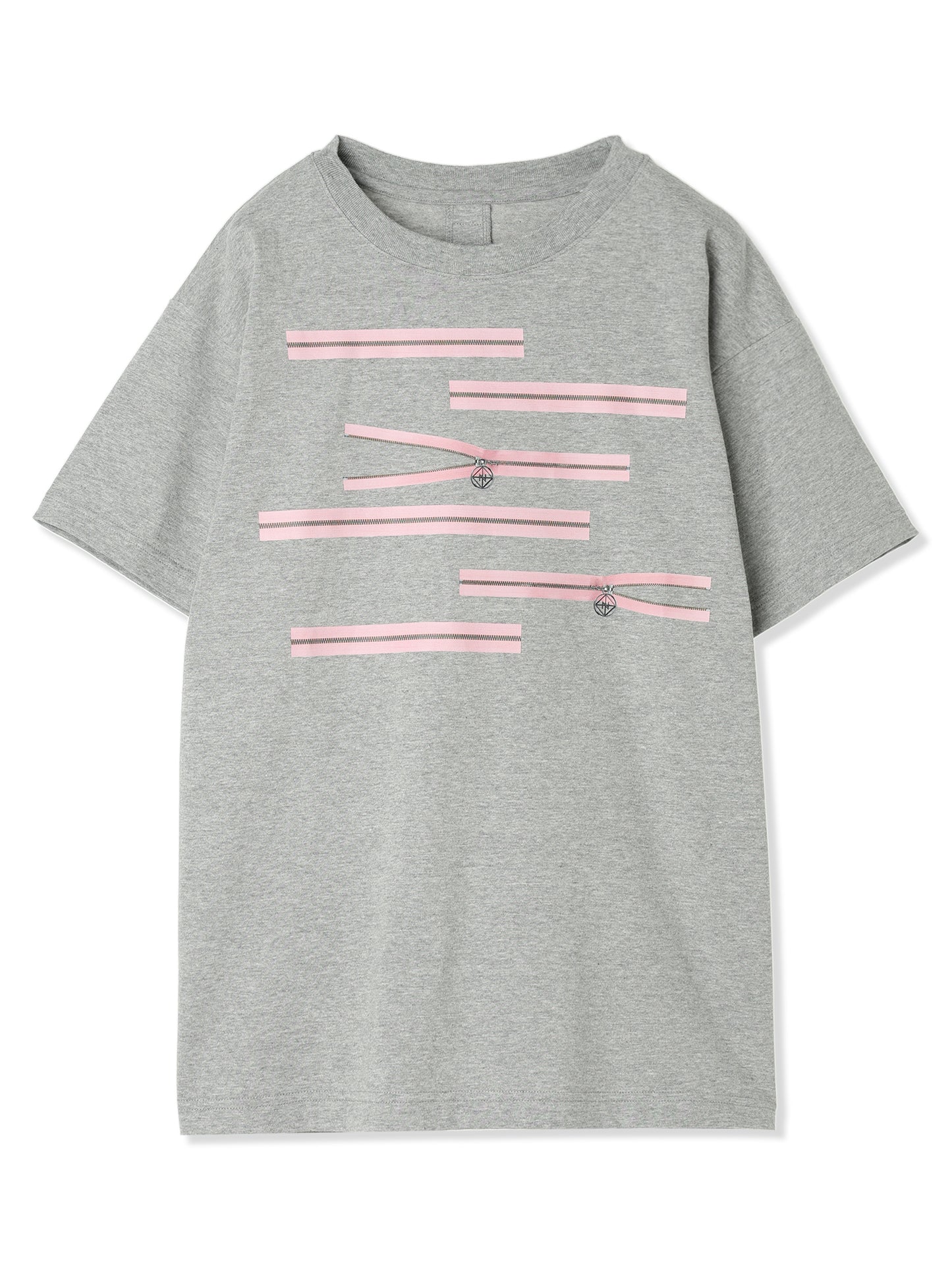 ZIPPER BORDER PRINTED T-SHIRT (13 GRAY)