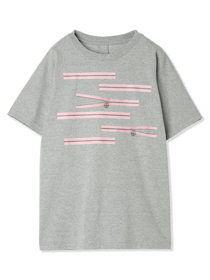 ZIPPER BORDER PRINTED T-SHIRT (13 GRAY)