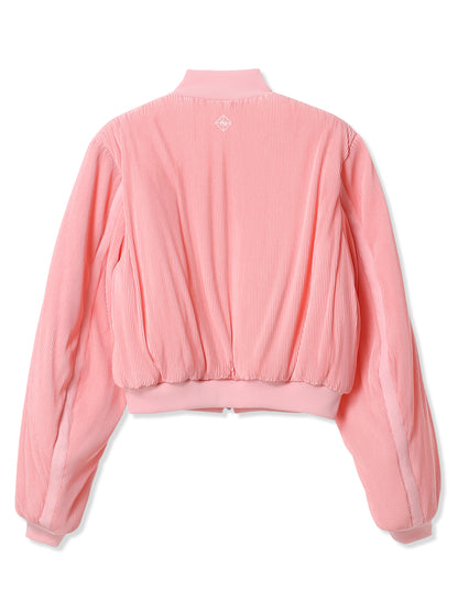 SILKY PLEATS MILITARY BOMBER JACKET