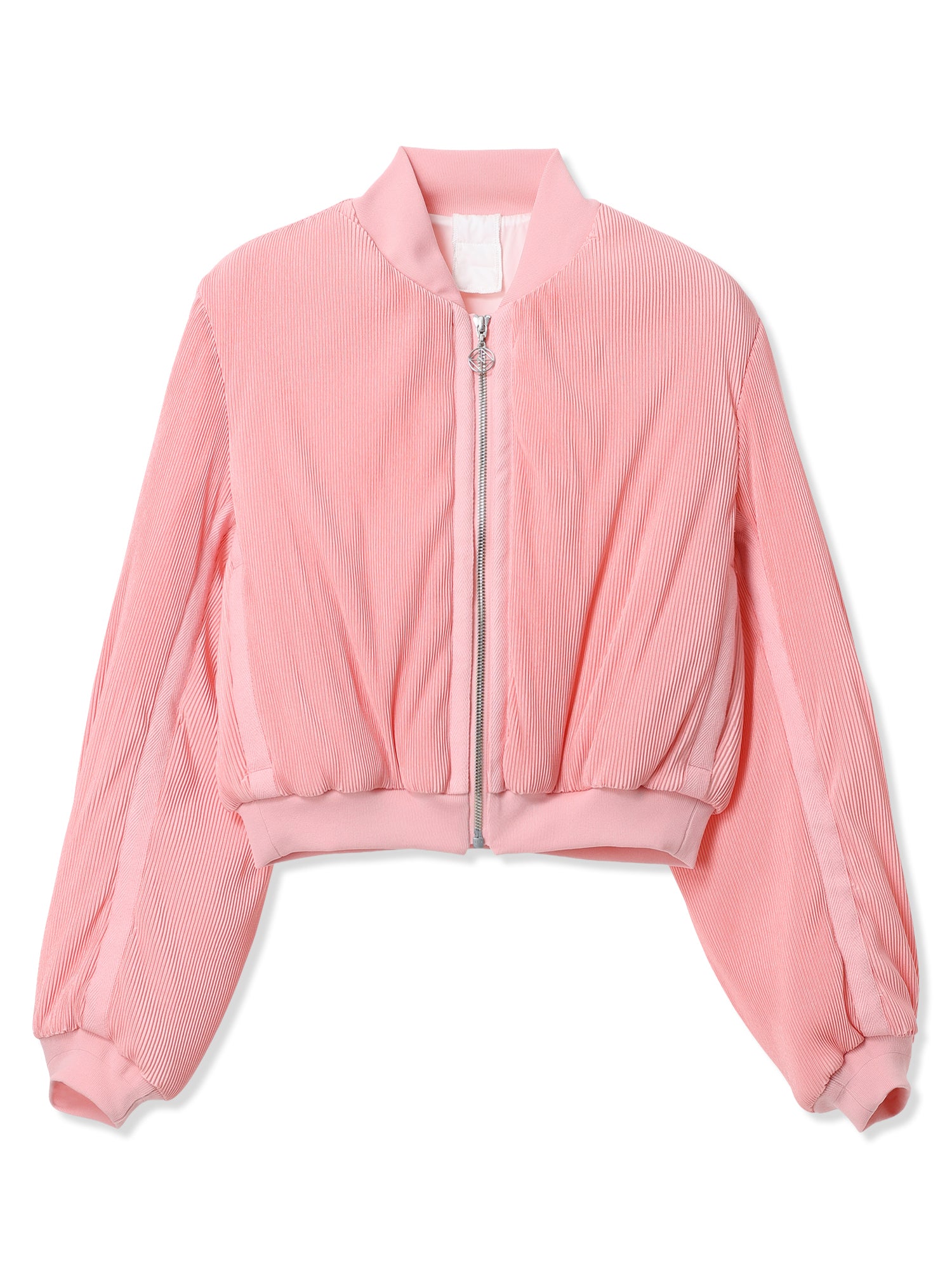 SILKY PLEATS MILITARY BOMBER JACKET (22 PINK)