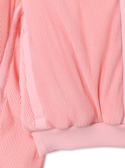 SILKY PLEATS MILITARY BOMBER JACKET